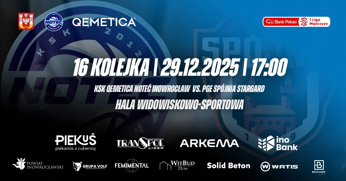 KSK QEMETICA Noteć Inowrocław vs PGE Spójnia Stargard